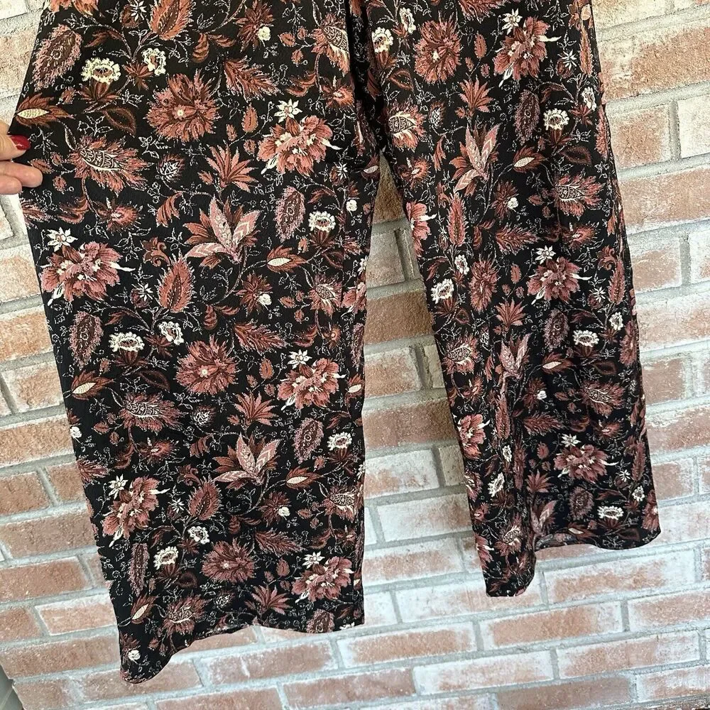 NWT Madewell Ruffled Jumpsuit Fall Floral Small Wide Leg Small